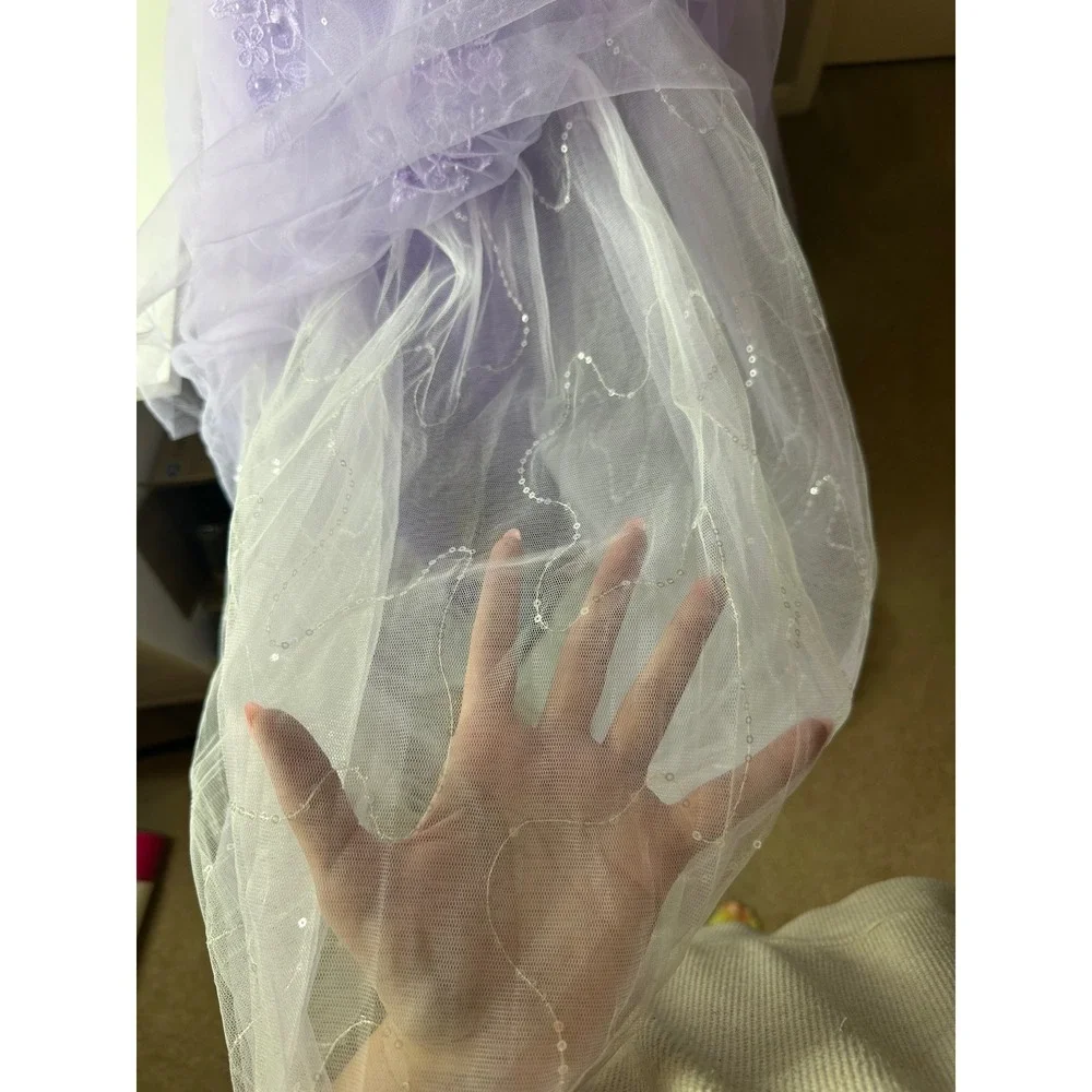 Lilac Tulle / Lace‎ /Pearl /Sequin Flower Girl Dress